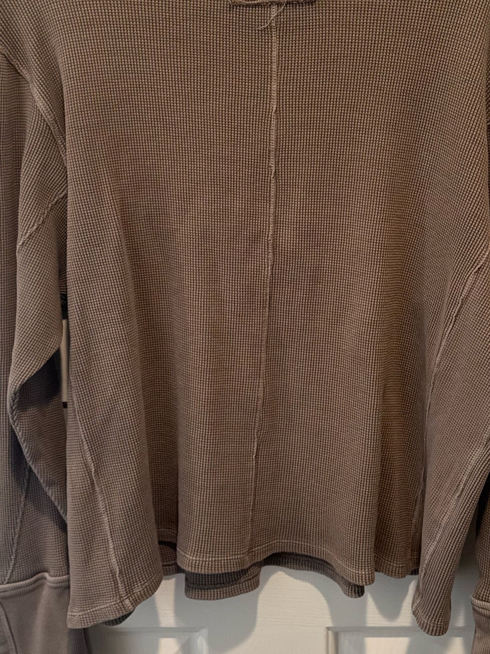We The Free Womens Taupe Waffle Knit Long-Sleeve Top Size L - Picture 4 of 16